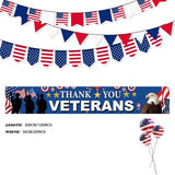 Veterans Day Decoration Banner 120x20 Inch America President Day Backdrop Porch Lawn Garden Decor