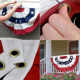 2x4 Ft Pleated Fan Flag 2 Pack Patriotic American Bunting President Day Decoration