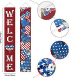 Patriotic President Day Welcome Porch Banner America Stars Stripes Memorial Day Front Door Decor