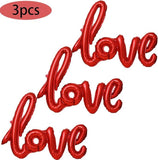 3 Pcs Valentines Day Love Red Foil Balloons for Party Wedding Anniversary Decor