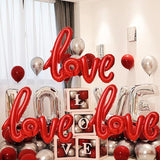 3 Pcs Valentines Day Love Red Foil Balloons for Party Wedding Anniversary Decor