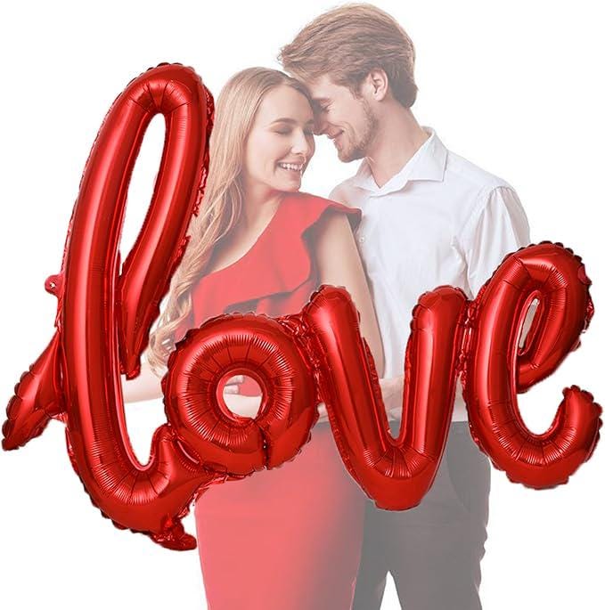 3 Pcs Valentines Day Love Red Foil Balloons for Party Wedding Anniversary Decor