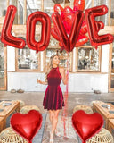 16 Inch Red Heart Balloons 6 Pcs Love Letter Balloons Banner for Valentines Day Wedding Party