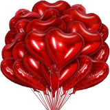 100 Pcs Red Heart Foil Balloons 18 Inch Valentines Day Love Balloon Party Decor