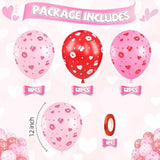 Red Pink Printed Balloons Light Pink and Red Lip Kiss Balloons for Valentines Day Party Wedding Decor