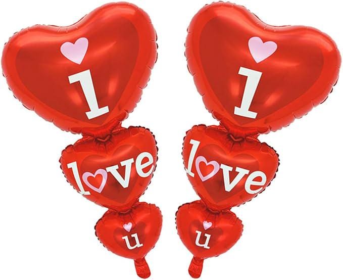 38 Inch I Love U Red Heart Foil Balloons 2 Pcs for Valentines Day Wedding Anniversary Party
