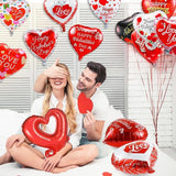 60 Pcs Valentines Day Balloon Set 18 Inch Heart Foil Balloons I Love You Party Decor