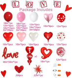 20 Pcs I Love You 18 Inch Red Heart Foil Balloons for Valentines Day Wedding Party