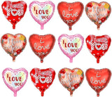 20 Pcs I Love You 18 Inch Red Heart Foil Balloons for Valentines Day Wedding Party