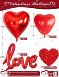 Valentines Day Balloons Set I Love You Love Bear Red Heart Balloons with 1000 Rose Petals