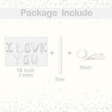 16 Inch I Love You Silver Foil Balloons with Banner Letters for Valentines Day Wedding Party