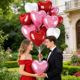 12 Pcs Pink and Red 18 Inch Heart Foil Balloons for Valentines Day Wedding Party Decor