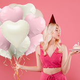 12 Pcs 18 Inch Heart Love Foil Balloons for Valentines Day Birthday Wedding Party Decor
