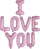 16 Inch Pink I Love You Letter Foil Balloons for Valentines Day Wedding Party Decor