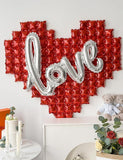 55 Inch Red Heart Love Balloons Silver Foil Balloon Letters for Valentines Day Wedding Party