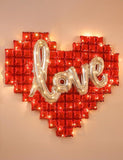 55 Inch Red Heart Love Balloons Silver Foil Balloon Letters for Valentines Day Wedding Party