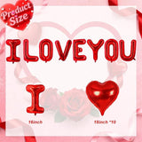 I Love You Letter Balloons 16 Inch Red Heart 18 Inch Foil Balloons for Valentines Day Wedding Party