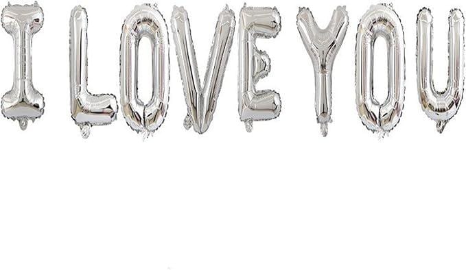 I Love You Letter Foil Balloons for Valentines Day Wedding Anniversary Party Decor
