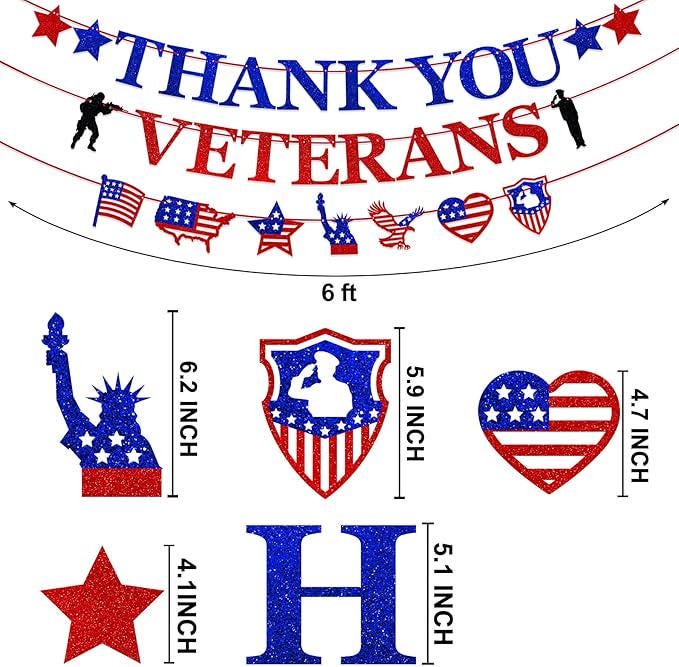 Thank You Veterans Banner Happy Veterans Day Party Decorations Military