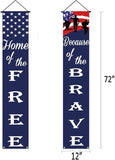 American Flag Patriotic Soldier Porch Sign Banner Yard Indoor Outdoor Presidents Day Decor
