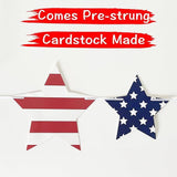 Patriotic Star Garland Banner Red White Blue Stars Presidents Day Holiday Hanging Decor