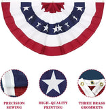 American Pleated Fan Flag (3x6 Ft) - Patriotic USA Bunting, Presidents Day Decor