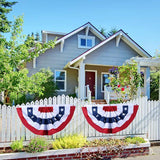 American Flag Bunting Patriotic Pleated Fan Flag USA Outdoor Presidents Day Set 8