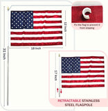 6 Pack Small American Flags on Stick 12x18 Inch Handheld Presidents Day Decor