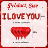 16 Inch I Love You Letter Balloons Red Heart Foil Valentines Wedding Party Decor