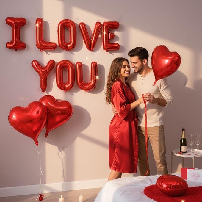 16 Inch I Love You Letter Balloons Red Heart Foil Valentines Wedding Party Decor