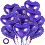 12 Pcs Purple Heart Balloons 18 Inch Love Balloon Valentines Wedding Party Decor
