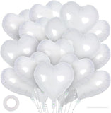 24 White Heart Balloons 18 Inch Love Valentines Wedding Birthday Party Decor