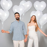 24 White Heart Balloons 18 Inch Love Valentines Wedding Birthday Party Decor