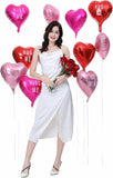 12 Pcs Heart Balloons 18 Inch Foil Love XOXO Sweet Be Mine Valentines Party Decor
