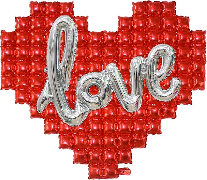 54 Inch Heart and 43 Inch Love Balloons Valentines Day Romantic Party Decor