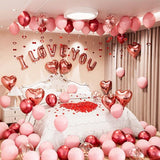 406 Pcs Valentines Day Balloons Kit I Love You Heart Rose Petals Wedding Party Decor