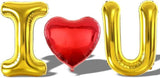 I Love You Balloons Red Heart Gold Love Letter Valentines Day Party Decor