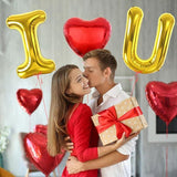 I Love You Balloons Red Heart Gold Love Letter Valentines Day Party Decor