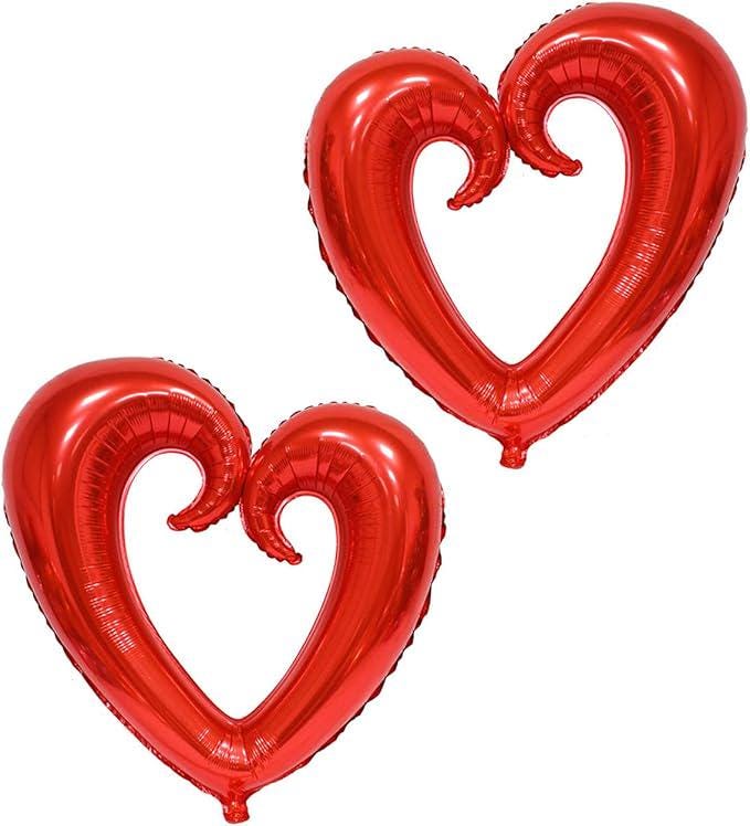 40 Inch Red Heart Foil Balloons Valentines Love Wedding Party Decor 2 Pcs