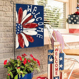 Patriotic President Day Garden Flag Double Sided Floral Daisy Yard Decoration