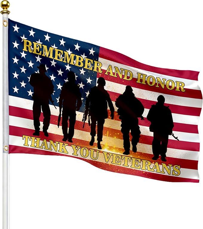 Veteran Flag Double Sided Patriotic American Yard Garden Decoration