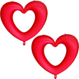 Red Heart Hollow Foil Balloons 40 Inch Matte Big Heart Valentines Wedding Party Decor 2 Pcs