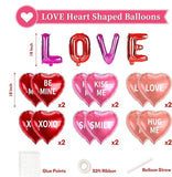16 Pcs Valentines Day Heart Balloons 18 Inch Red Pink Love Wedding Party Decor