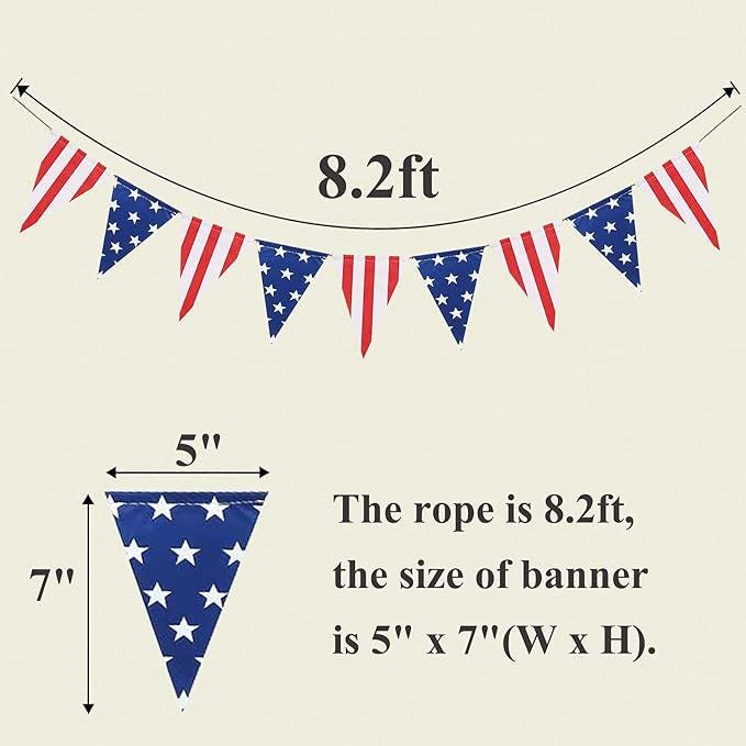American Stars Stripes Flag Bunting Triangle Banner Patriotic Party Decoration President Day