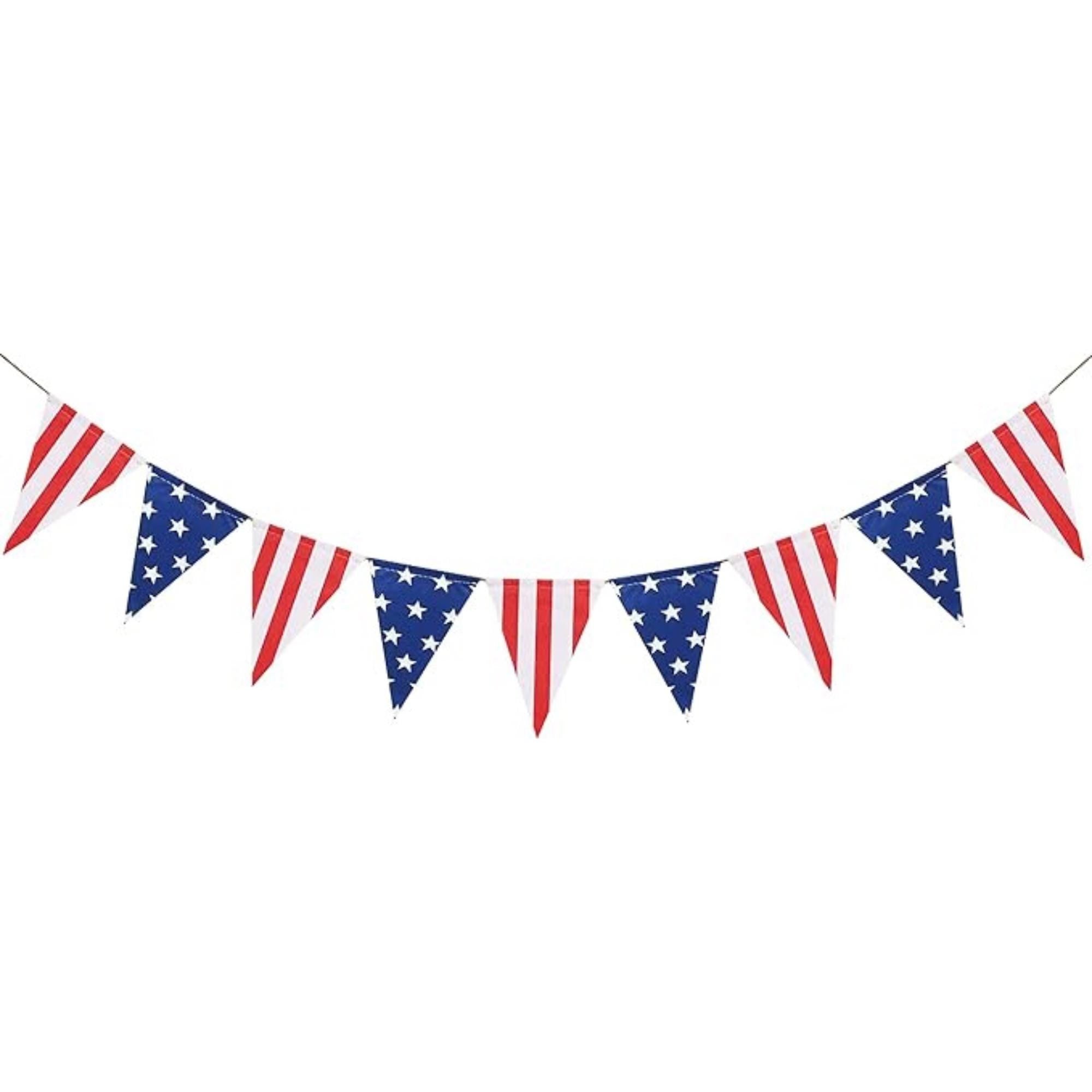American Stars Stripes Flag Bunting Triangle Banner Patriotic Party Decoration President Day