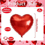 32 Pcs 18 Inch Red Heart Foil Balloons Valentines Wedding Anniversary Party Decor