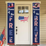 Memorial Day Porch Banner Patriotic Red White Blue President Day Decorations