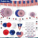34PCS President Day Decorations USA Flag Stars Banner Outdoor Party Supplies