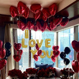 I Love You Foil Balloon Banner Letters with Heart for Birthday Anniversary Valentines Party