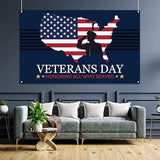 Veterans Day Backdrop Banner Honoring All Who Served Patriotic President Day Decoration